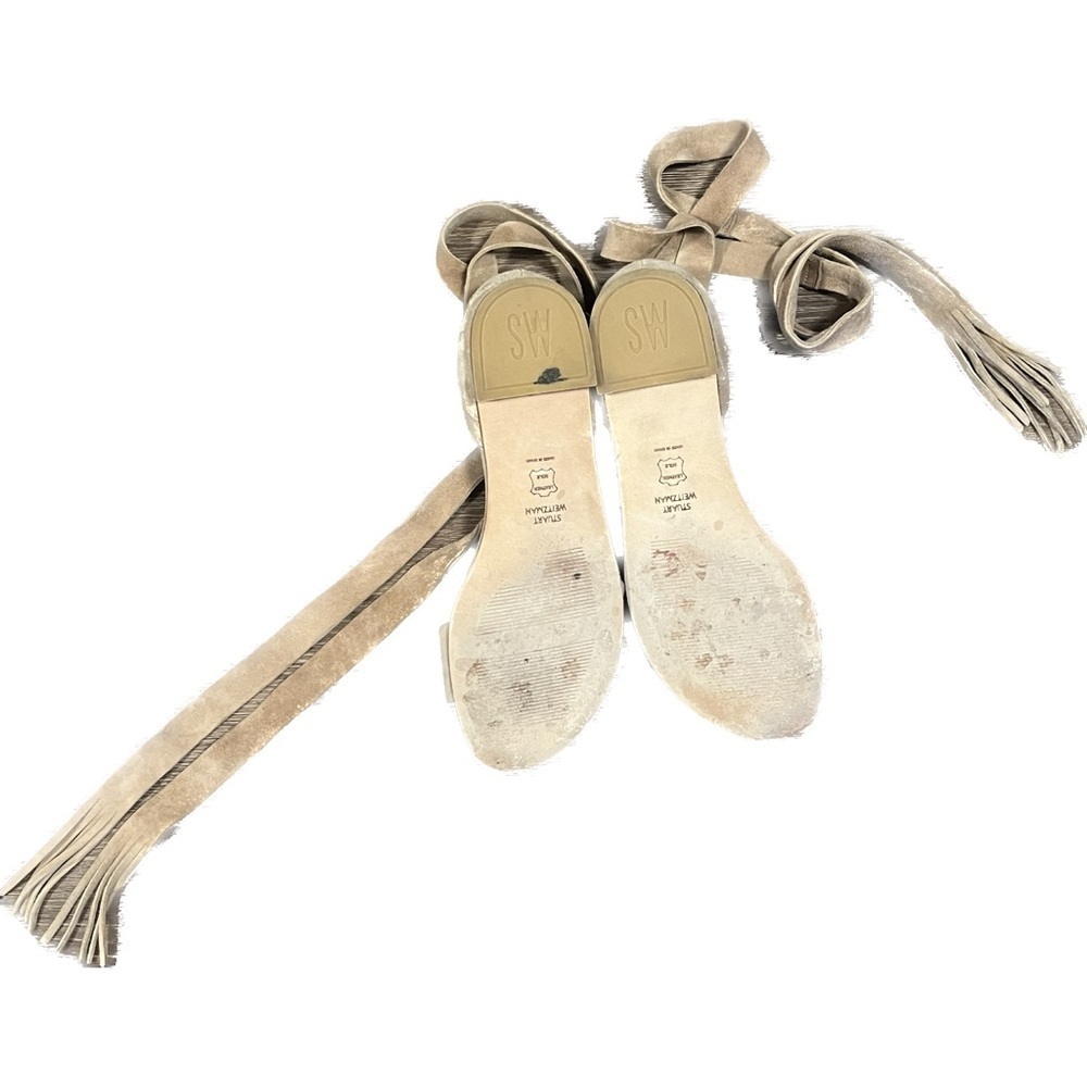 stuart weitzman corbata wrap around ankle nude sandals 7 - Picture 7 of 7